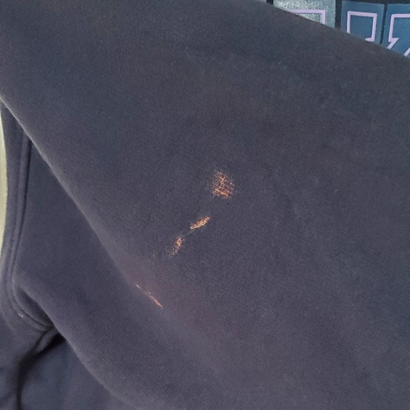 ✨️Nike sweatshirt sz M navy & light lavender lettering, with flaws. - Picture 6 of 11